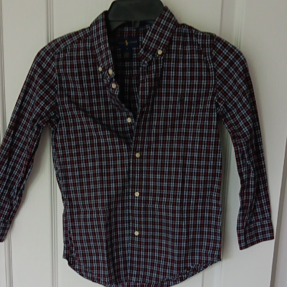 Ralph Lauren Double RL Red and Blue Button Down Shirt